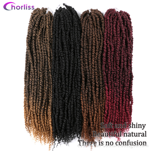 Wholesale Ombre Black Burg Pre Passion Twist Crochet Braiding Hair 22'' Synthetic Crochet Braid Hair Extension For Women